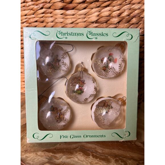 Christmas Classics Set of 5 Vintage Animals Holiday Bulbs - Picture 4 of 9